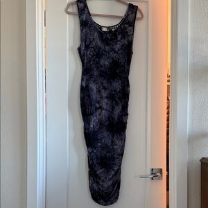 Sleeveless Tie-Dye Bodycon Dress - Black/Grey